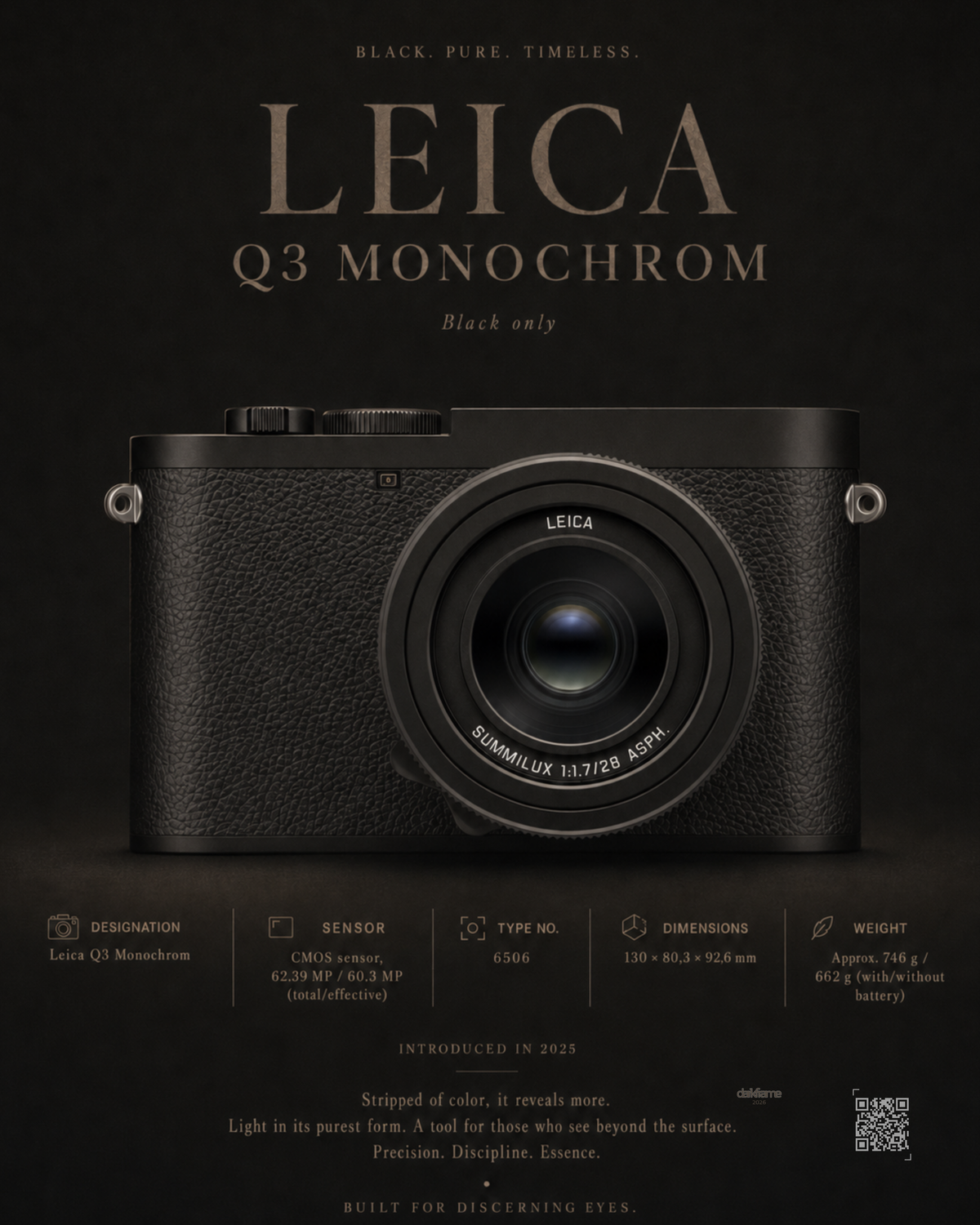 Leica Q3 Monochrom digital wall art by Darkframe