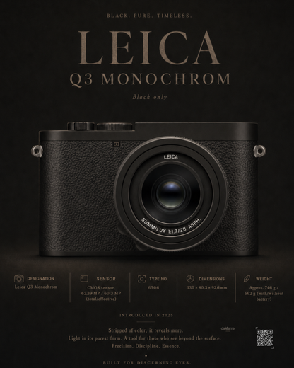 Leica Q3 Monochrom digital wall art by Darkframe