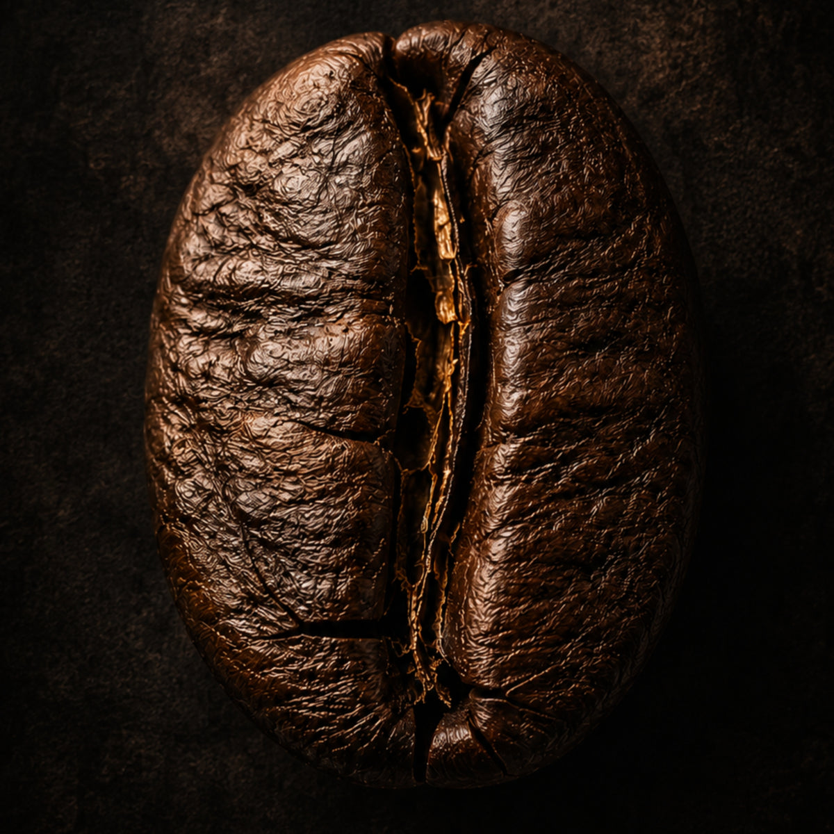 Close-up detail of large coffee bean wall artwork