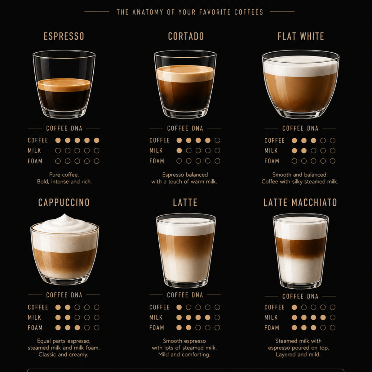 Close-up detail of Coffee Guide wall art with coffee reference information