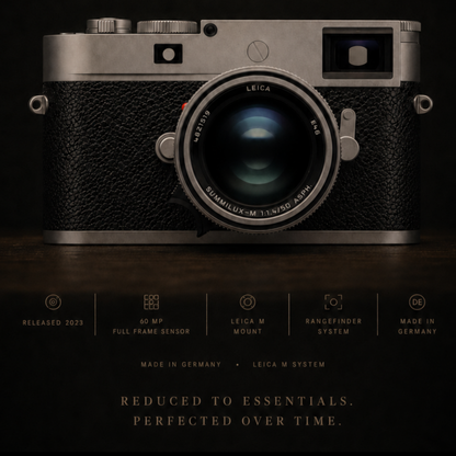 Close-up detail of Leica M11-P camera wall artwork