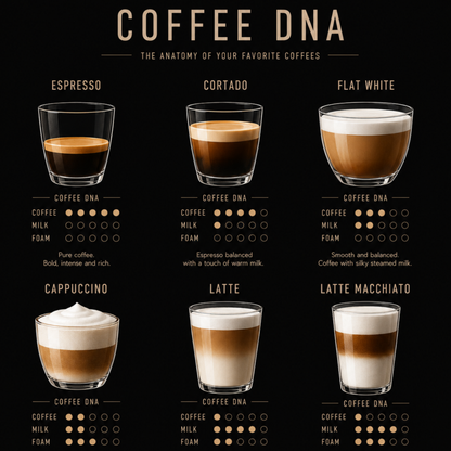 Coffee DNA wall art exploring coffee varieties and flavour profiles