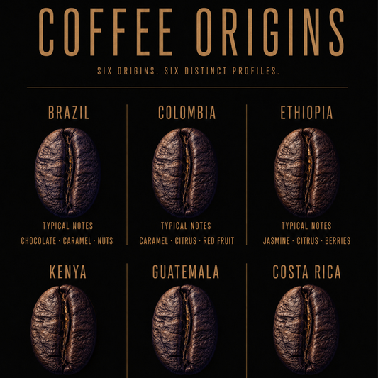 Coffee Origins wall art featuring coffee origins and flavour notes