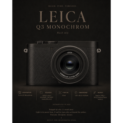 Leica Q3 Monochrom — Canvas Edition