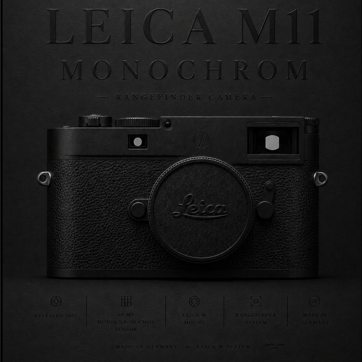 Leica M11 Monochrom camera wall artwork