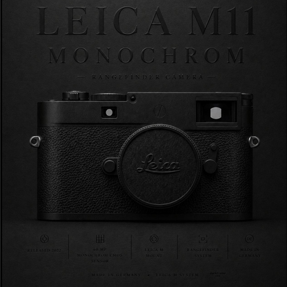 Leica M11 Monochrom camera wall artwork