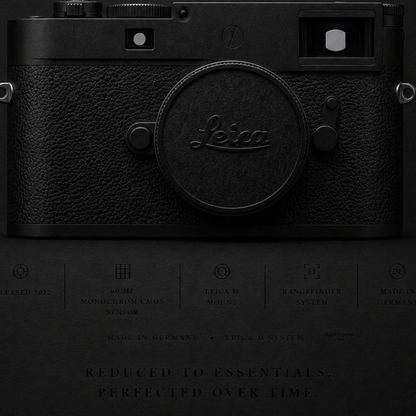 Close-up detail of Leica M11 Monochrom camera wall artwork
